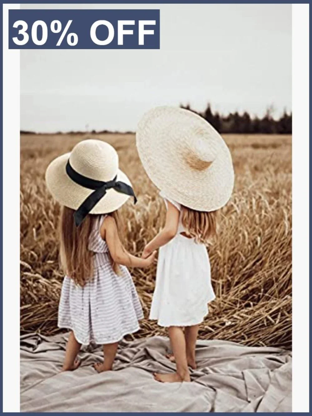 Girls Wide Brim Straw Sun Hat UPF 50+ Packable Beach Summer
